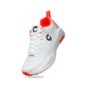 Champ C300 Rubber – Cricket Shoes – White and Orange