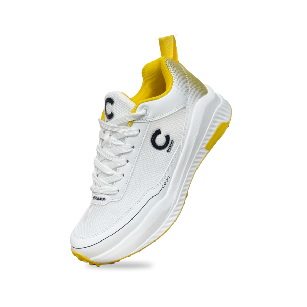 Champ C300 Rubber – Cricket Shoes – White and Yellow