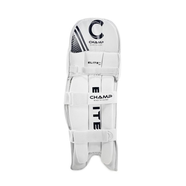 Champ Elite Pro 1.0 – Light Weight – Batting Leg Guard – Black And White - Image 3